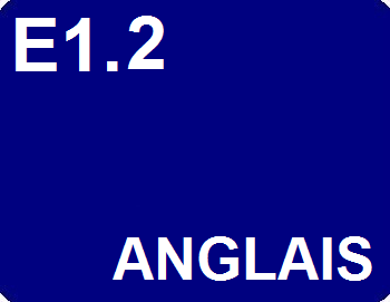 E1.2 : Anglais